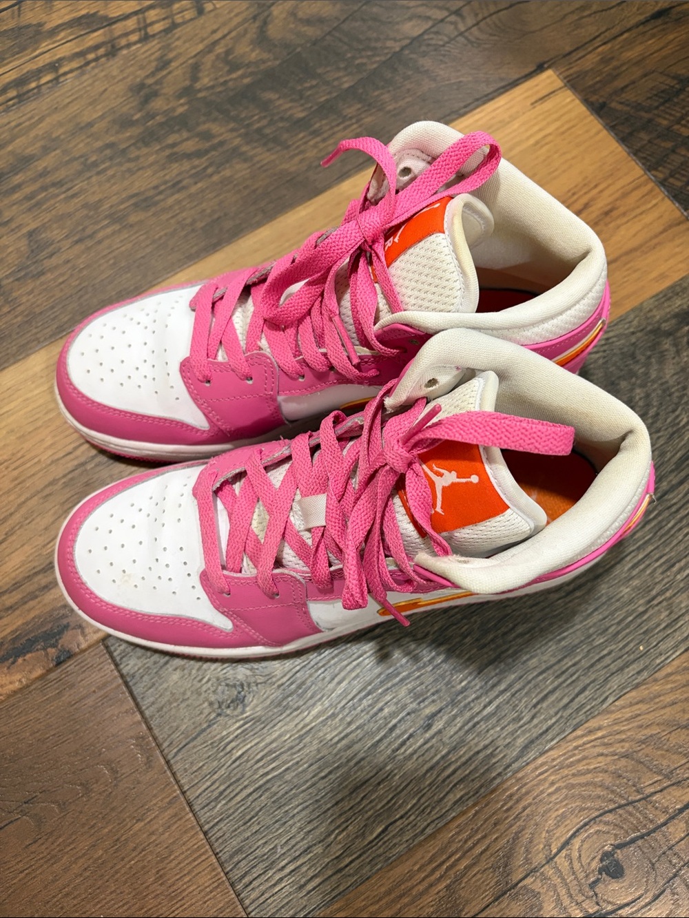 Jordan Sneakers in Pink, White & Orange